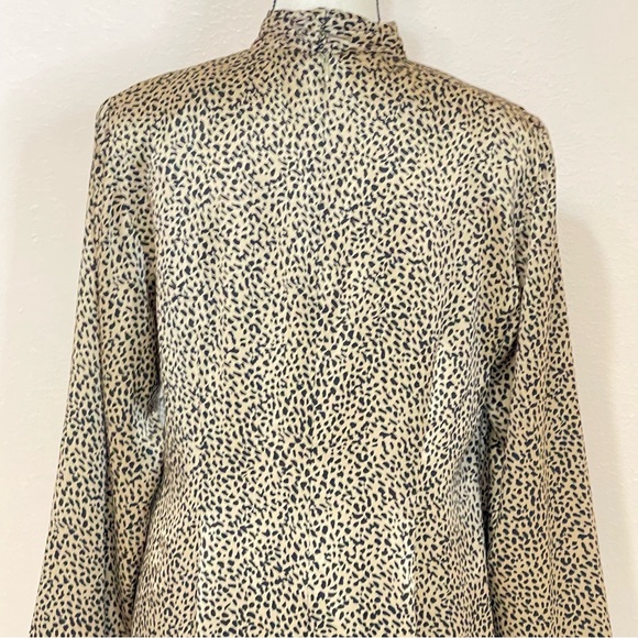 Spenser Jeremy |Silk Mock Neck Leopard Print Dress Size 12 - Picture 8 of 16